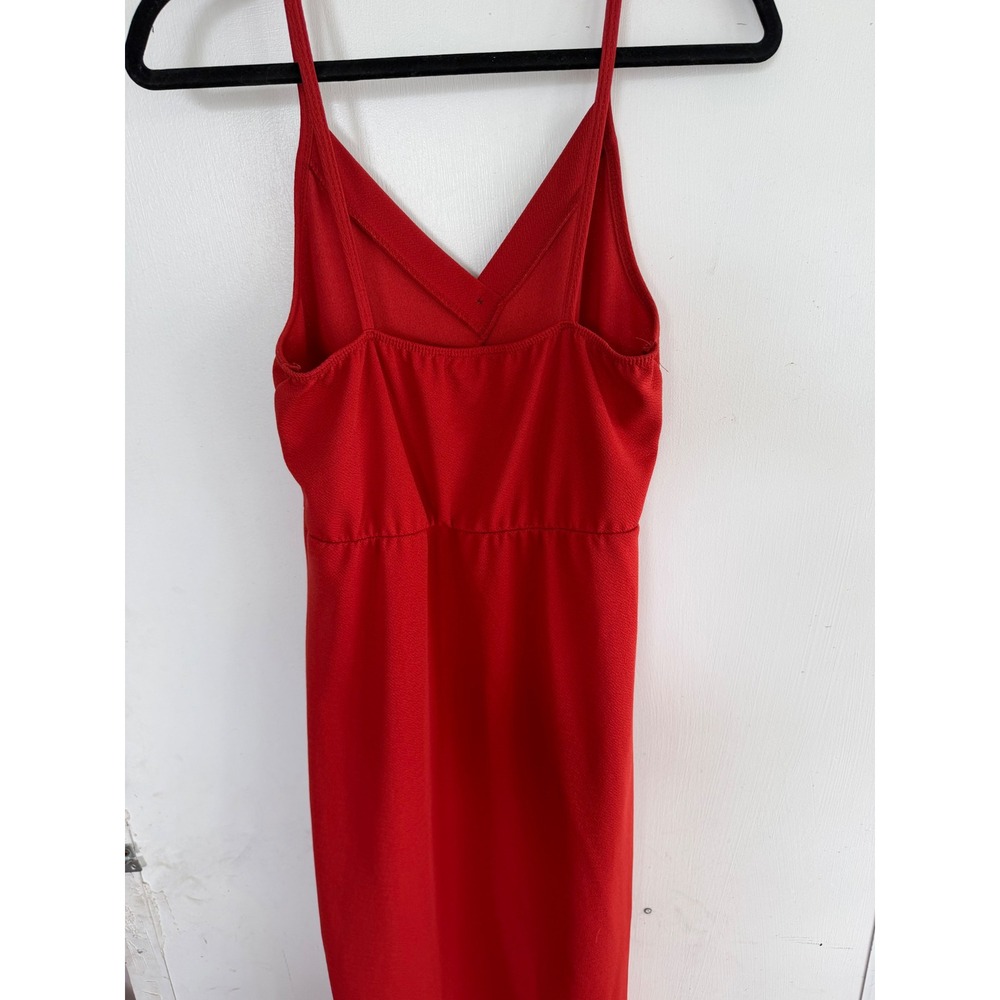 TMG New York Rust Orange‎ MidiDressXLSpaghettistrapFauxWrapButtonFrontVintage90s - Picture 6 of 8